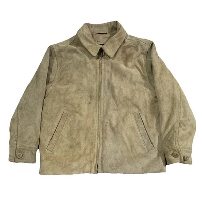 Chaqueta Harrington Vintage GAP S (5-6) Niños 100% Gamuza Vaca Marrón Camel Bolsillos Foto 1 de 4