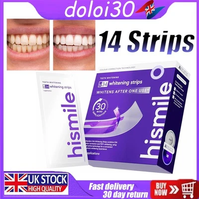 hismile V34 Whitening Strips, Purple Teeth Whitening Strips NEW UK HOT🔥