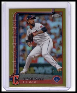 2025 Topps Chrome #135 Emmanuel Clase Gold Refractor #/50 BOOKEND 🔥 - Picture 1 of 2