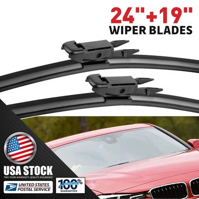 Fit For 2005-2012 Audi A3 All Season Front Windshield Wiper Blades 24"+19" - Image 1 of 4