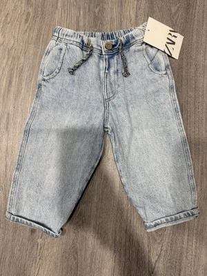 Zara 12-18 месяцев ребенка ясельного возраста мальчика светло-голубой кислоты стирка джинсовой ткани джинсы брюки мешковатые широкий - Изображение 1 из 3