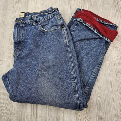 Red Head Jeans Mens 38x32 Blue Denim Fleece Lined Relaxed Fit Warm Winter Pants - Image 1 of 4