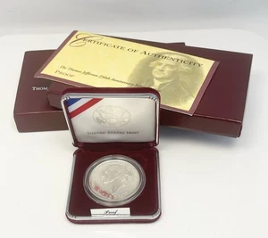 1993 S US Mint 250th Anniversary Commemorative $1 Coin w/ Box & COA ~ Free Ship - Picture 1 of 2