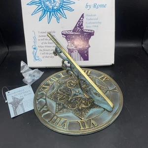 Vintage Solid Brass Verdi Sundial 9” byRome hand cast gothic design - Picture 1 of 5