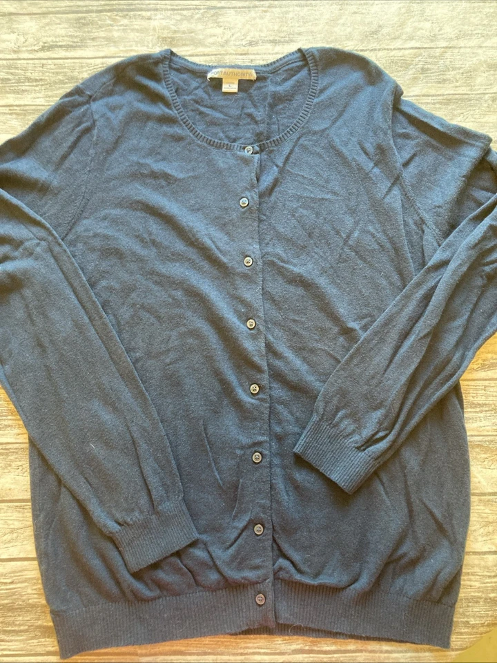 Cárdigan para mujer Port Authority azul marino manga larga talla L Foto 1 de 3