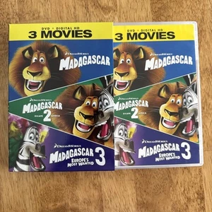 Madagascar - 3 Movie Collection - 3 DVD’s + Digital HD MA Code - Ben Stiller - Picture 1 of 15