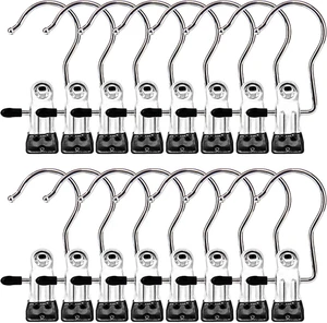 Stiefelbügel Clips, 16 Stück Wäschehaken Aufhängeclips Wäscheklammern Schrankbehang - Bild 1 von 11