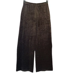 Vintage Emporio Armani Striped Brown Velvet Wide Leg Pants Women Sz EU 42/US 8 - Picture 1 of 14