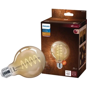 Philips Vintage 60W Equivalent Amber G25 Medium LED Decorative Light Bulb 565887 - Picture 1 of 4