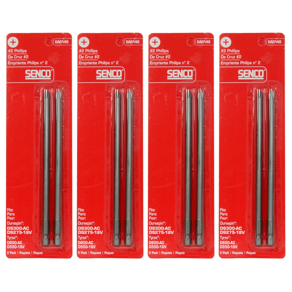 Комплект из 4 крестообразных головок Senco EA0140 DuraSpin #2 для DS300-AC DS275-18 В - Изображение 1 из 1