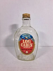 Botella de jarabe de cabina de troncos vintage 1976 vidrio transparente bicentenario 1776 - Imagen 1 de 5