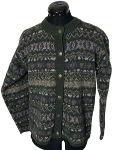 Vintage ALPS Fine Womens Apparel Wool Blend Cardigan Sweater Size Medium - Picture 1 of 7