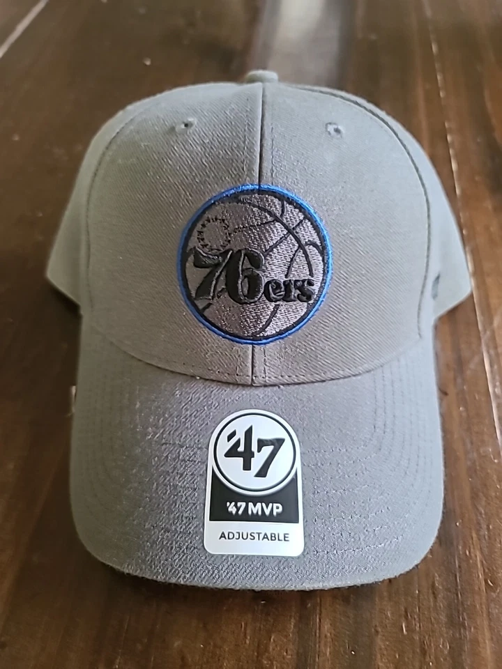 NBA PHILADELPHIA 76ERS '47 MVP STRAPBACK HAT MENS CHARCOAL POP GREY