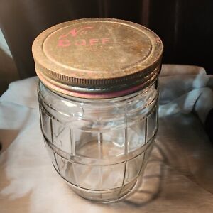 Vintage Nash’s Toasted Gallon Coffee Jar w/Lid Advertising Ribbed Glass Jar.