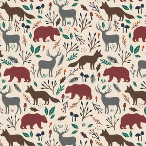 Handgefertigte Decke, Spucklappen/Sicherheitsdecke und Lätzchen Woodland Wildlife Creme - Bild 1 von 3
