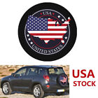 14" Spare Tire Tyre Cover, US FLAG DIY SOFT LEATHER Waterproof WHEEL PROTECTOR