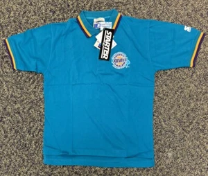 SUPER BOWL XXVIII TEAL POLO SHIRT STARTER MEN’S LARGE NWT ORIGINAL PACKAGING - Picture 1 of 4