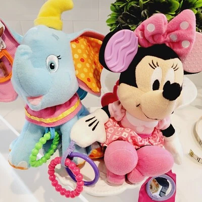 2 juguetes con clip DISNEY BABY sonajero arrugado tintineo mordedor Dumbo y Minnie Mouse Foto 1 de 4