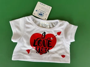Build a Bear Full Size Clothing - New ~White Valentine's Day I Love You T-Shirt - Picture 1 of 1
