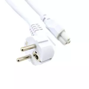 White EU C5 Cloverleaf Clover Leaf Power Cable Cord Lead for Laptops adapters 80 - Picture 1 of 2
