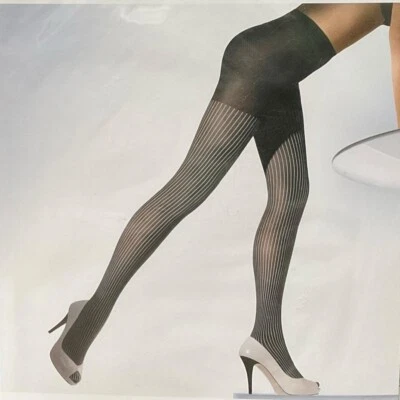 Medias Wolford a Rayas Negras Blancas Acanaladas Rayas Elaine Talla XS Nuevas Foto 1 de 4