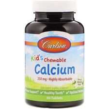 Carlson Labs Kinder Kautabletten Calcium 250mg Natur Vanille Calcium für Kinder
