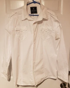 Imperious Trading White Long Sleeve Button Up Embroidered Shirt, Men’s Size 2XL - Picture 1 of 8