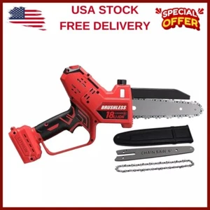 Mini Chainsaw for Milwaukee M18 Battery, Auto-Oiler, 8-Inch and 6-Inch 2-IN-1 Br - Picture 1 of 14