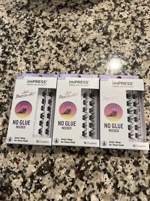 Lot Of 3 Kiss Impress Press-On Falsies 12 Clusters Airy Wispy ILS10 91317 - Image 1 of 3