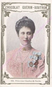 Chromo Chocolate Guérin Boutron Princess Charles Of Sweden No 155 /500 - Picture 1 of 2