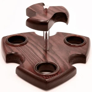 Tobacco Pipe stand for three smoking pipe Rack wooden holder handmade display - Picture 1 of 13
