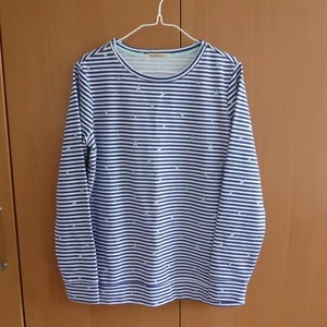 Woolovers Blue Striped Stars Long Sleeved Crew Sweatshirt Organic Cotton Small - Picture 1 of 17