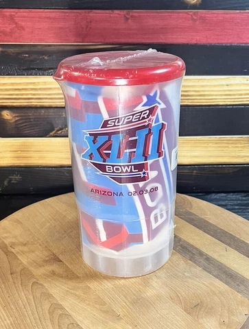 Superbowl XLII 42 Souvenir T-Shirt Cup Mug NY Giants NE Patriots Mens Large RARE Cover