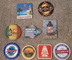Cayman Islands, Jamaica, Aruba, Bahamas Beer Coaster Lot - Caribbean Coasters - Picture 1 of 5