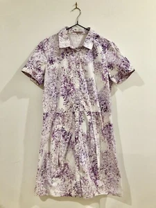 Comptoir Des Cotonniers X Calla Purple Floral Button Down Shirt Dress, 40 EU - Picture 1 of 7