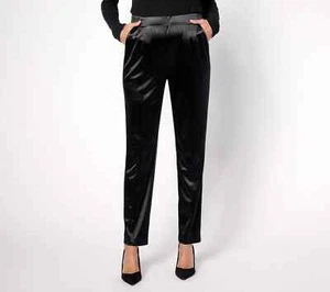 Isaac Mizrahi Live Pet Always Isaac Strick Slim Straight Hose schwarz XLP A620716 - Bild 1 von 2