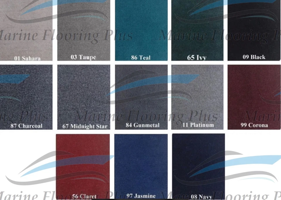 MARINE FLOORING PLUS 23 oz Bass Boat Marine Carpet, 8 1/2 Foot Wide by various lengths Rubber Backed