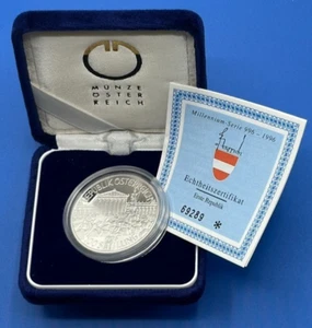 Erste Republik 100 Schilling 1000 Jahre Österreich 1995 Austria PP Silbermünze - Bild 1 von 3