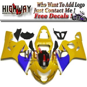 L ABS Kunststoff Verkleidung Kits für Suzuki GSXR600 GSX-R750 2004 2005 gelb blau GH - Bild 1 von 6