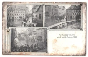 Jena , Stadt Ansichten beim Hochwasser 1909 AK in befriedigendem Zustand - Bild 1 von 2