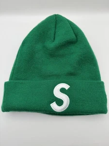 SUPREME x New Era FW17 S Logo Beanie Pine Green Small Box Logo Winter Hat Rare - Picture 1 of 2