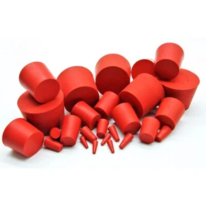 Rot Gummistopfen 5 Stück - Konischer Gummistopfen, Gummi Korken, Silikonstopfen - Bild 1 von 16