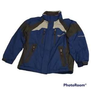 Free Country Boys Jacket Coat Blue Black Color Block Pockets Mock Neck Zip M 7/8 - Picture 1 of 12