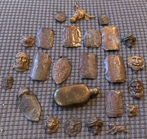 Lot Of Unusual Assortment Of Metal Items-Flask-Face-Shield - Picture 1 of 12