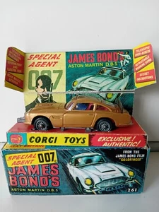 Vintage 1965 Corgi Toys Diecast Car 261 James Bond 007 Boxed - Picture 1 of 7