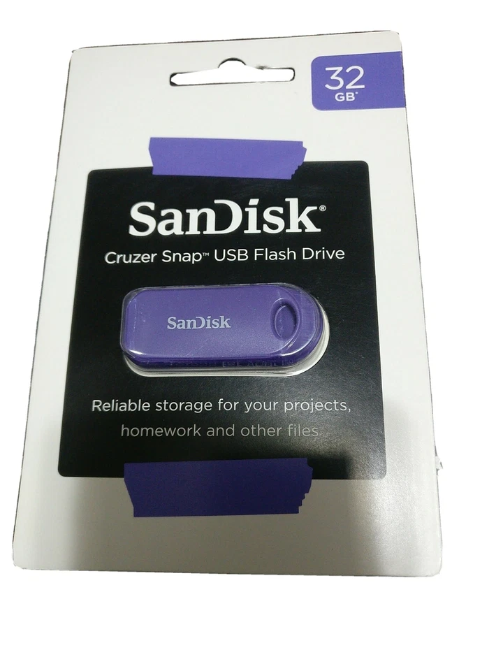 SanDisk Cruzer Snap 32GB USB Flash Drive New purple - Image 1 of 1