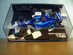 1/43 MINICHAMPS 400 020107 SAUBER PETRONAS C21 USA GP 2002 NICK HEIDFELD  - Picture 1 of 4
