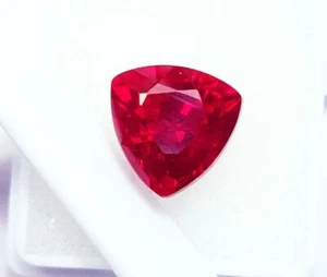 Loose Gemstone Trillion Shape Natural Red Ruby 9.20+ Ct Certified With Free Gift - Picture 1 of 7