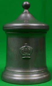 "Abercrombie & Fitch 1953 E R Coronation Pewter Tea Caddy Canister" - Picture 1 of 5