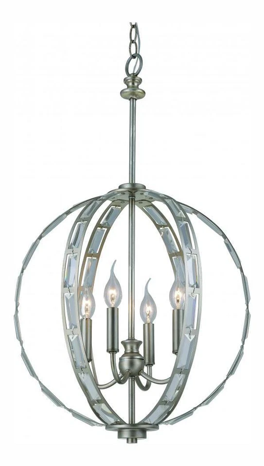 4Lt Pendant-Med-Crystal Orb-As - Image 1 of 1